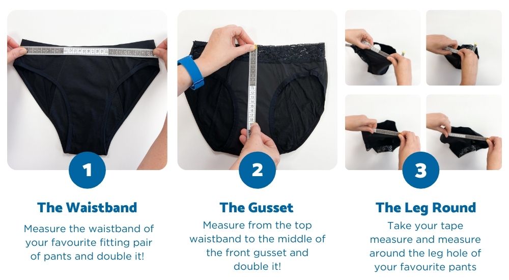 Reusable Period Protection Pants fitting guide 