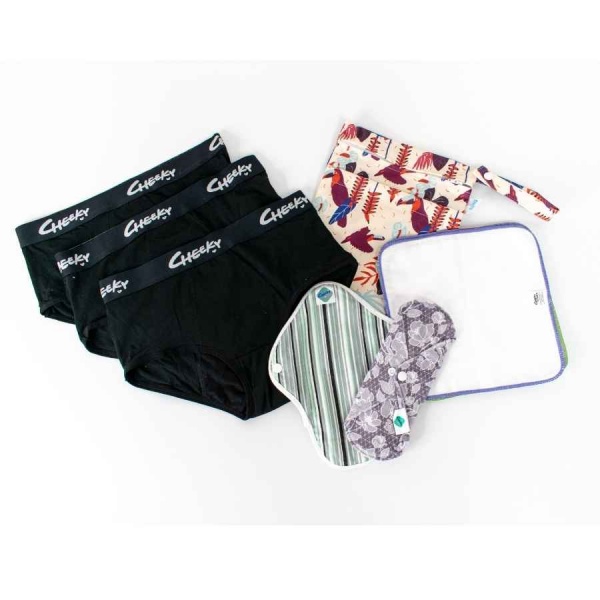 Keep it Simple Reusable Period Protection Starter Kit (Kiss) With Feeling FREE (boybrief) Style Pants