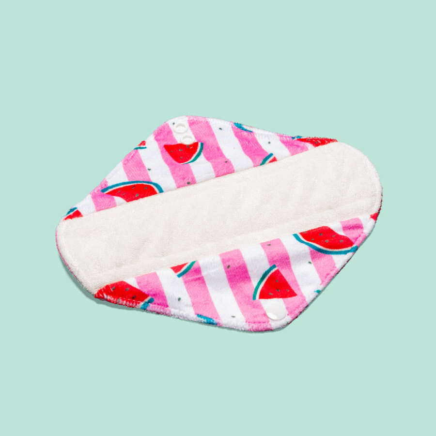 Cheeky Mama Bamboo Charcoal Minkee Cloth Washable Reusable Sanitary Pads 5 Pack Pink Dragonfly & Birds 