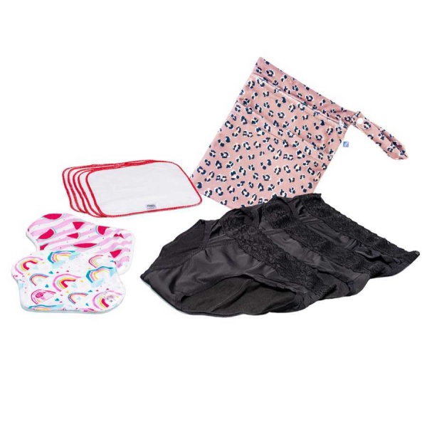 Keep it Simple Reusable Period Protection Starter Kit (Kiss) With PRETTY Style Pants